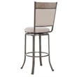 Linon Franklin Swivel Upholstered Barstool Nailhead Trim Steel Frame in Pewter