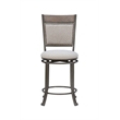 Linon Franklin Swivel Upholstered Counter Stool Steel Frame in Pewter