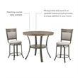 Linon Franklin Swivel Upholstered Counter Stool Steel Frame in Pewter