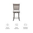 Linon Franklin Swivel Upholstered Counter Stool Steel Frame in Pewter