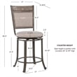 Linon Franklin Swivel Upholstered Counter Stool Steel Frame in Pewter