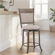 Linon Franklin Swivel Upholstered Counter Stool Steel Frame in Pewter