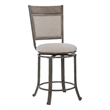 Linon Franklin Swivel Upholstered Counter Stool Steel Frame in Pewter
