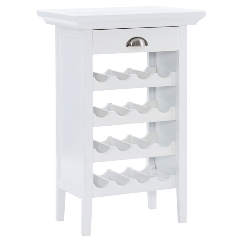 Wine storage outlet cabinet white