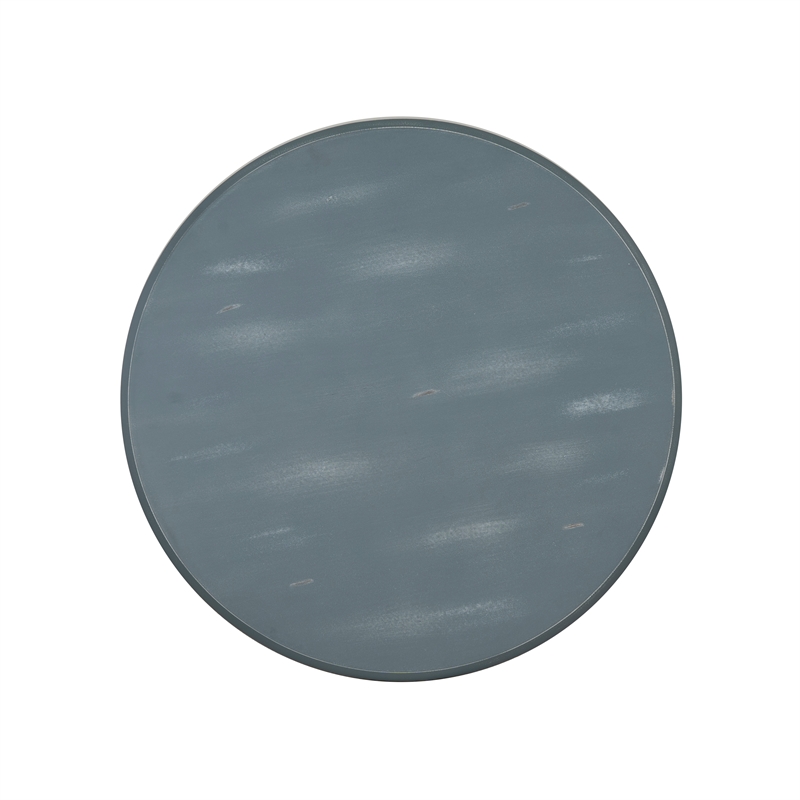 Linon Opal Distressed Wood Coastal Canoe Paddle Side Table in Gray