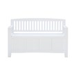 Linon Cynthia Slat Back Storage Bench in Glossy White Wood