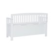 Linon Cynthia Slat Back Storage Bench in Glossy White Wood