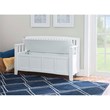 Linon Cynthia Slat Back Storage Bench in Glossy White Wood