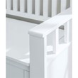 Linon Cynthia Slat Back Storage Bench in Glossy White Wood