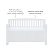 Linon Cynthia Slat Back Storage Bench in Glossy White Wood