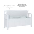 Linon Cynthia Slat Back Storage Bench in Glossy White Wood