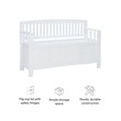 Linon Cynthia Slat Back Storage Bench in Glossy White Wood