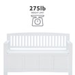 Linon Cynthia Slat Back Storage Bench in Glossy White Wood