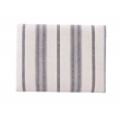 Linon Anna Campaign Accent Stool Metal Legs with Rope Detail in Black Stripe