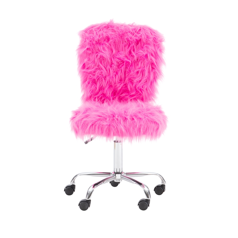 purple faux fur desk chair