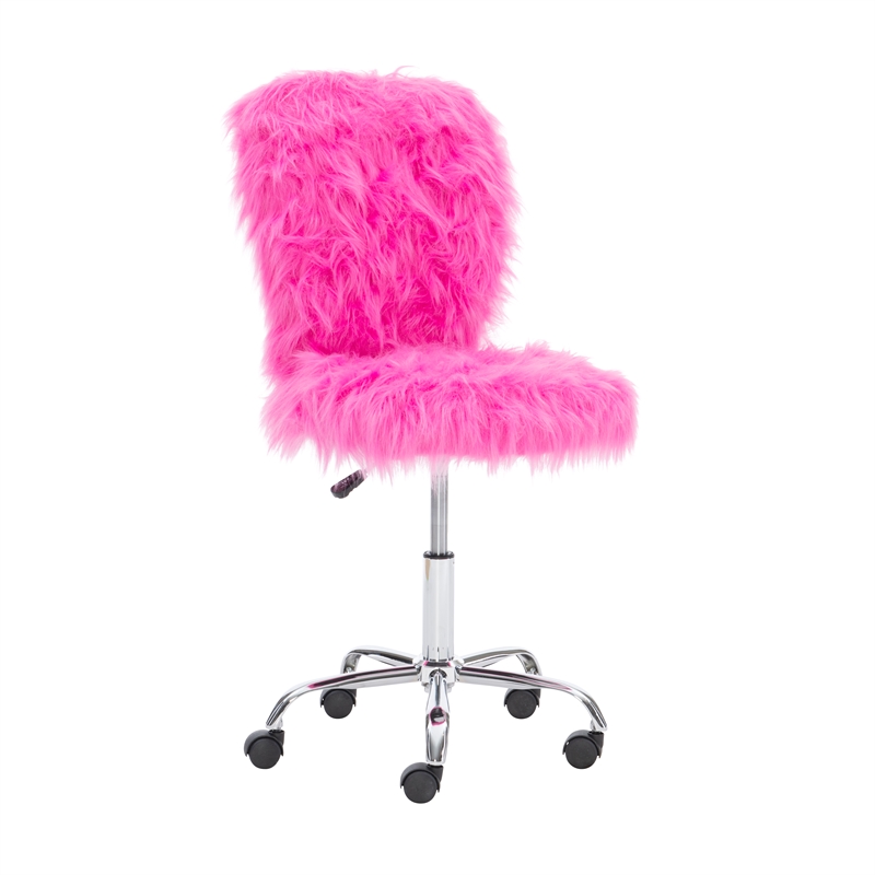 faux fur pink desk chair