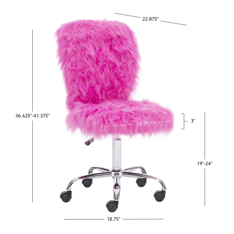 purple faux fur desk chair