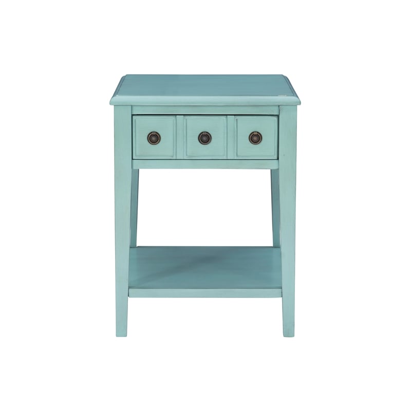 teal blue side table