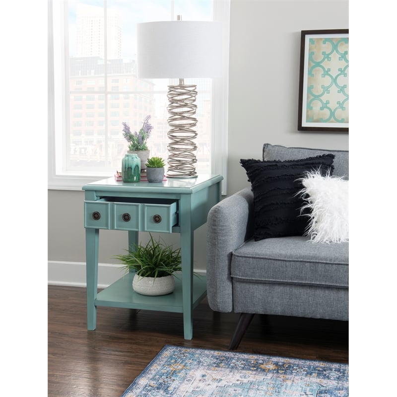 teal blue side table