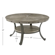 Linon Franklin Round Coffee Table Gray Wood Finish Steel Base in Pewter