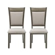 Linon Franklin Metal Upholstered Set of Two Dining Side Chairs in Pewter