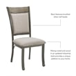 Linon Franklin Metal Upholstered Set of Two Dining Side Chairs in Pewter