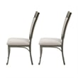 Linon Franklin Metal Upholstered Set of Two Dining Side Chairs in Pewter
