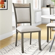 Linon Franklin Metal Upholstered Set of Two Dining Side Chairs in Pewter