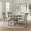 Linon Franklin 5 Piece Upholstered Dining Set in Gray Wash Wood and Pewter Steel