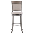 Linon Franklin Gray Wash Wood Upholstered 3 Piece Round Pub Set in Pewter Steel
