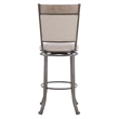 Linon Franklin Gray Wash Wood Upholstered 3 Piece Round Pub Set in Pewter Steel