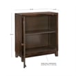 Linon Grace Storage Accent Cabinet Carved Medallion in Dark Brown Finished Wood