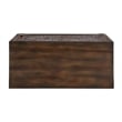 Linon Grace Storage Accent Cabinet Carved Medallion in Dark Brown Finished Wood