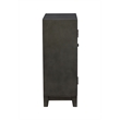 Linon Grace Storage Accent Cabinet Carved Medallion in Dark Gray Finished Wood