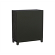 Linon Grace Storage Accent Cabinet Carved Medallion in Dark Gray Finished Wood