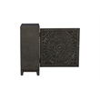 Linon Grace Storage Accent Cabinet Carved Medallion in Dark Gray Finished Wood