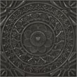 Linon Grace Storage Accent Cabinet Carved Medallion in Dark Gray Finished Wood