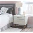 Linon Dylan Wood Nightstand with Two Drawers and Gold Accents in White