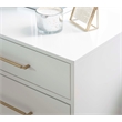Linon Dylan Wood Nightstand with Two Drawers and Gold Accents in White