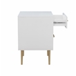 Linon Dylan Wood Nightstand with Two Drawers and Gold Accents in White