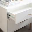 Linon Dylan Wood Nightstand with Two Drawers and Gold Accents in White