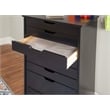 Linon Callie Eight Drawer Rolling Storage Cart in Black Wood