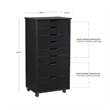Linon Callie Eight Drawer Rolling Storage Cart in Black Wood
