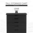 Linon Callie Eight Drawer Rolling Storage Cart in Black Wood