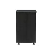 Linon Callie Black Six Drawer Rolling Storage Cart in Black Wood