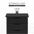 Linon Callie Black Six Drawer Rolling Storage Cart in Black Wood