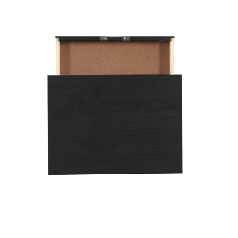 Linon Callie Black Six Drawer Rolling Storage Cart in Black Wood