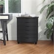 Linon Callie Black Six Drawer Rolling Storage Cart in Black Wood