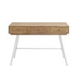 Linon Carter Wood and Metal Three Drawer Desk in White