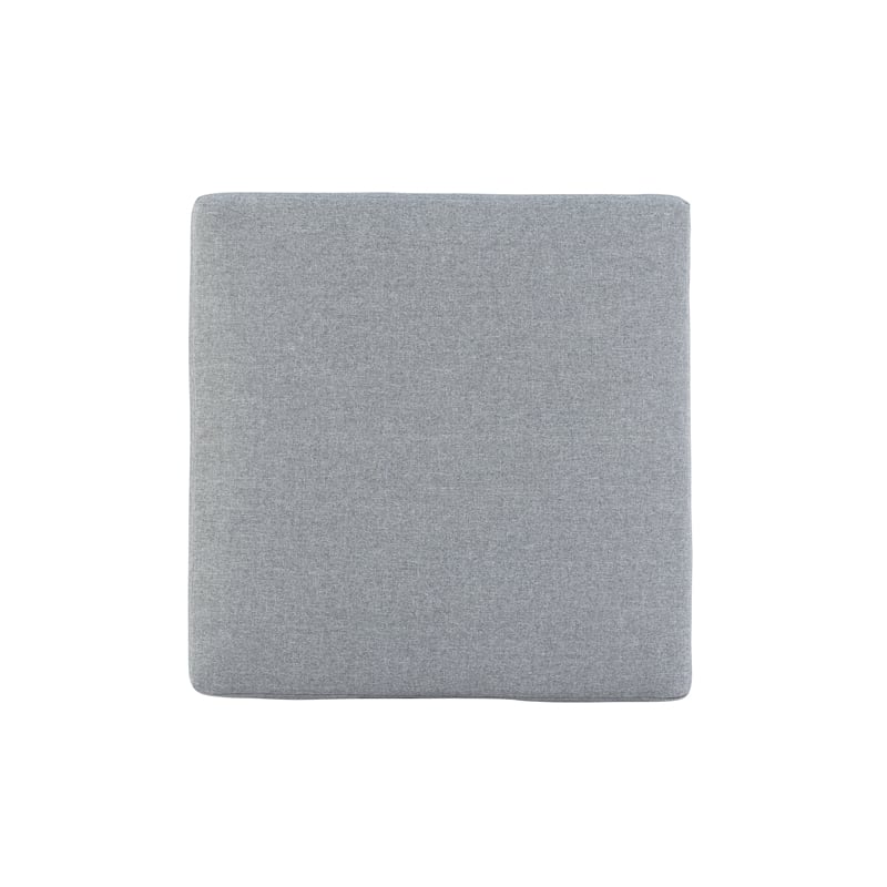 Linon Morningside Outdoor Acacia Wood Ottoman with Gray Cushions in Walnut